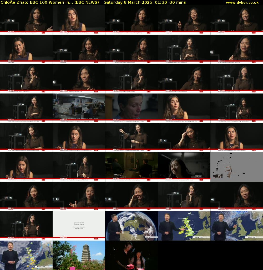 ChloÂe Zhao: BBC 100 Women in... (BBC NEWS) Saturday 8 March 2025 01:30 - 02:00
