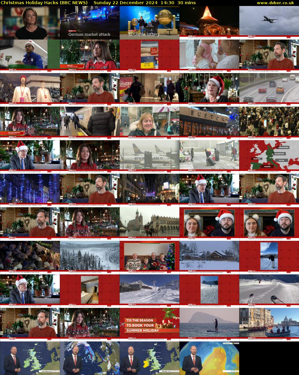 Christmas Holiday Hacks (BBC NEWS) Sunday 22 December 2024 14:30 - 15:00