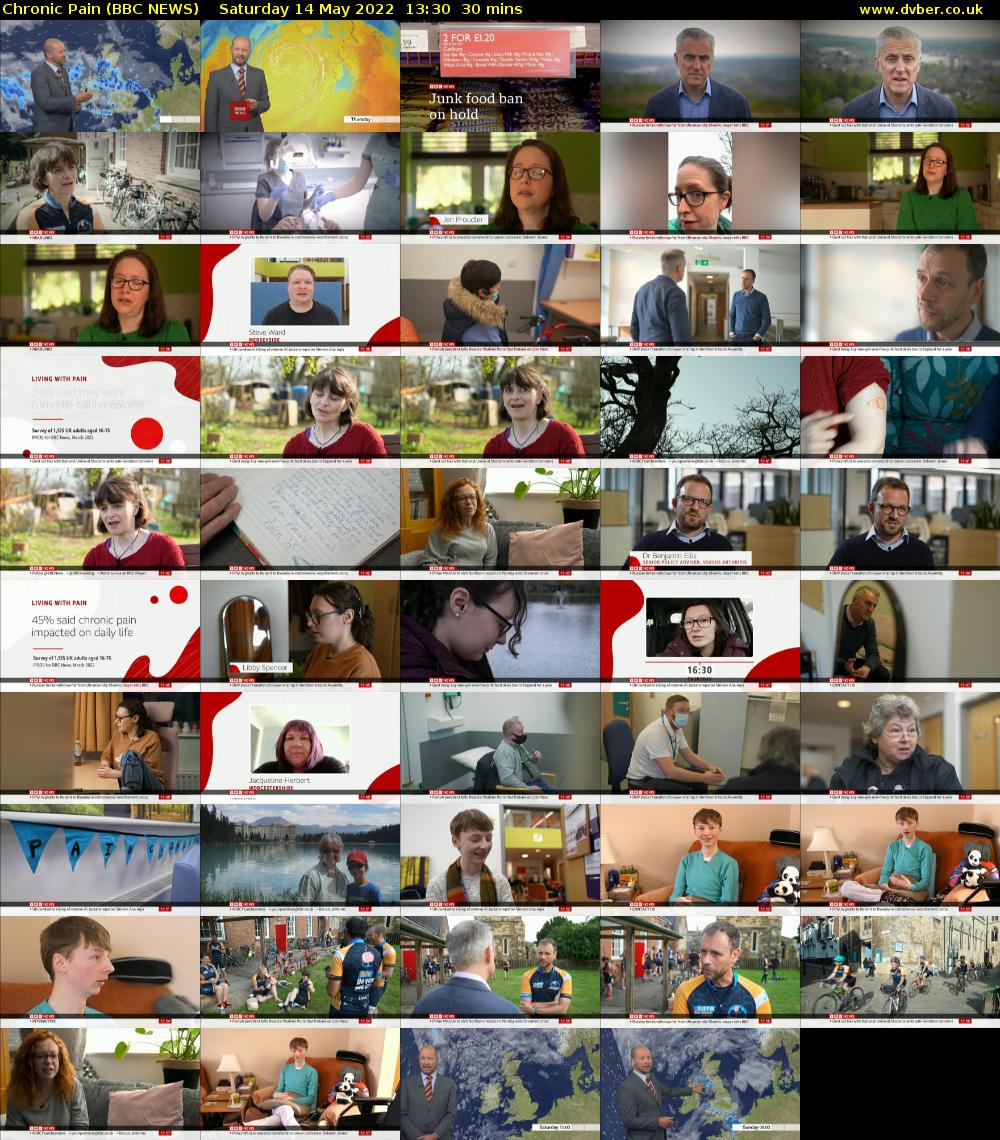 Chronic Pain (BBC NEWS) Saturday 14 May 2022 13:30 - 14:00