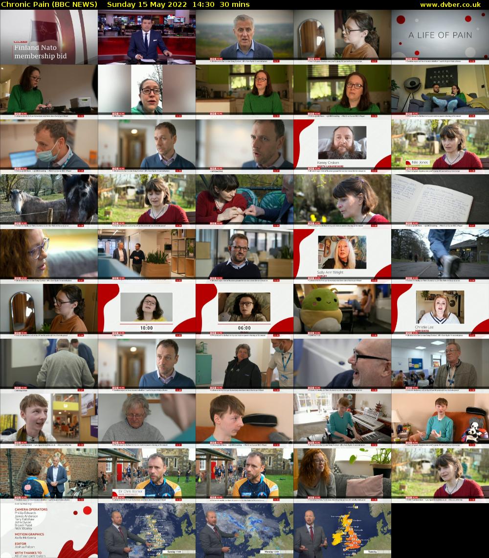 Chronic Pain (BBC NEWS) Sunday 15 May 2022 14:30 - 15:00