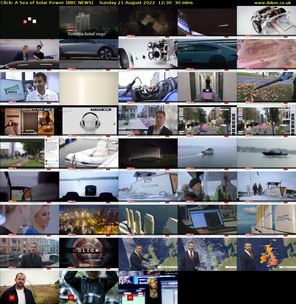 Click: A Sea of Solar Power (BBC NEWS) Sunday 21 August 2022 12:30 - 13:00