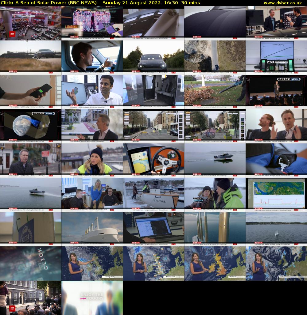 Click: A Sea of Solar Power (BBC NEWS) Sunday 21 August 2022 16:30 - 17:00