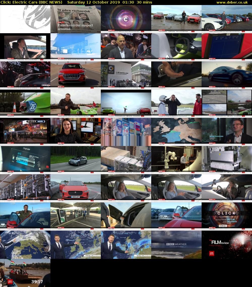 Click: Electric Cars (BBC NEWS) Saturday 12 October 2019 01:30 - 02:00