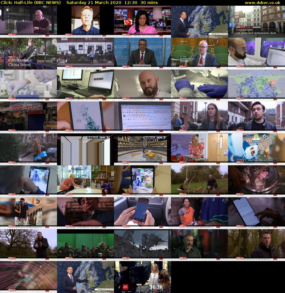Click: Half-Life (BBC NEWS) Saturday 21 March 2020 12:30 - 13:00