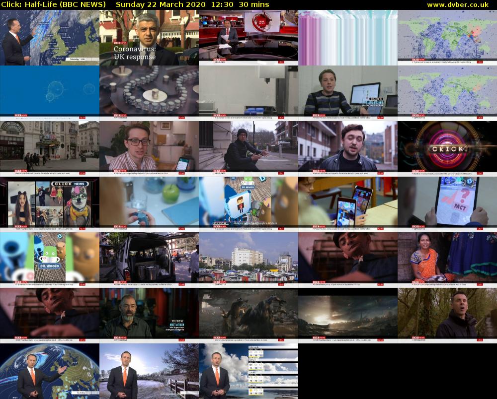 Click: Half-Life (BBC NEWS) Sunday 22 March 2020 12:30 - 13:00