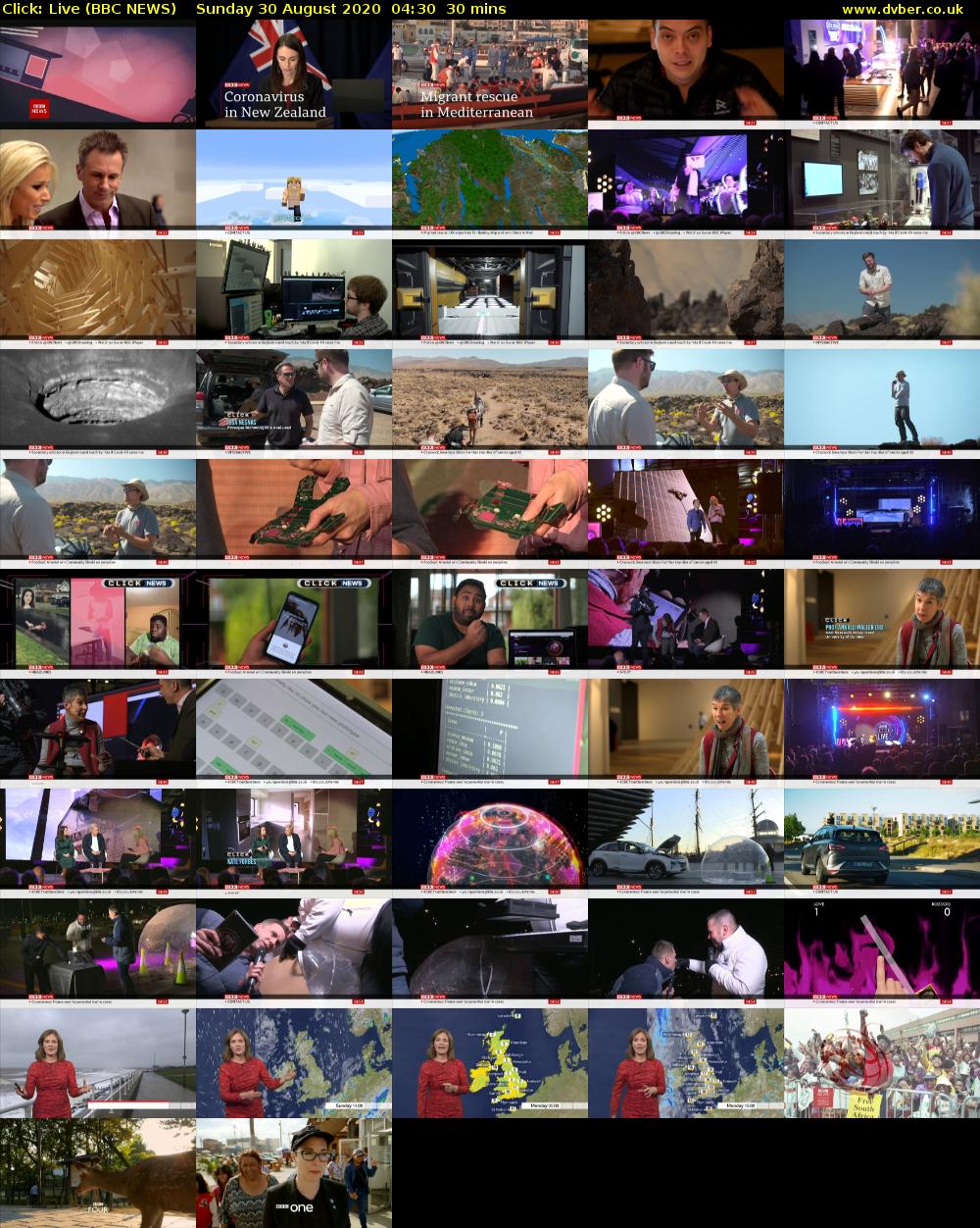 Click: Live (BBC NEWS) Sunday 30 August 2020 04:30 - 05:00