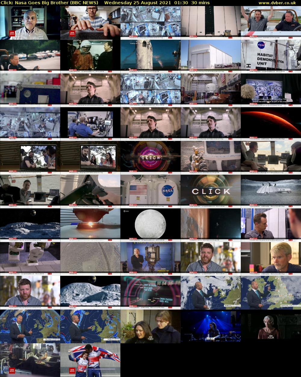 Click: Nasa Goes Big Brother (BBC NEWS) Wednesday 25 August 2021 01:30 - 02:00