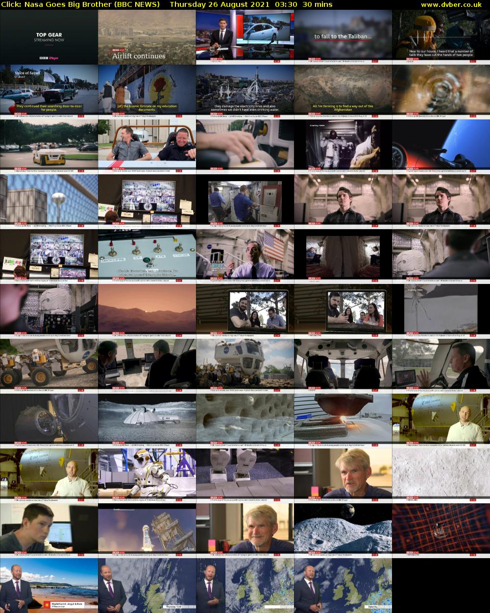 Click: Nasa Goes Big Brother (BBC NEWS) Thursday 26 August 2021 03:30 - 04:00