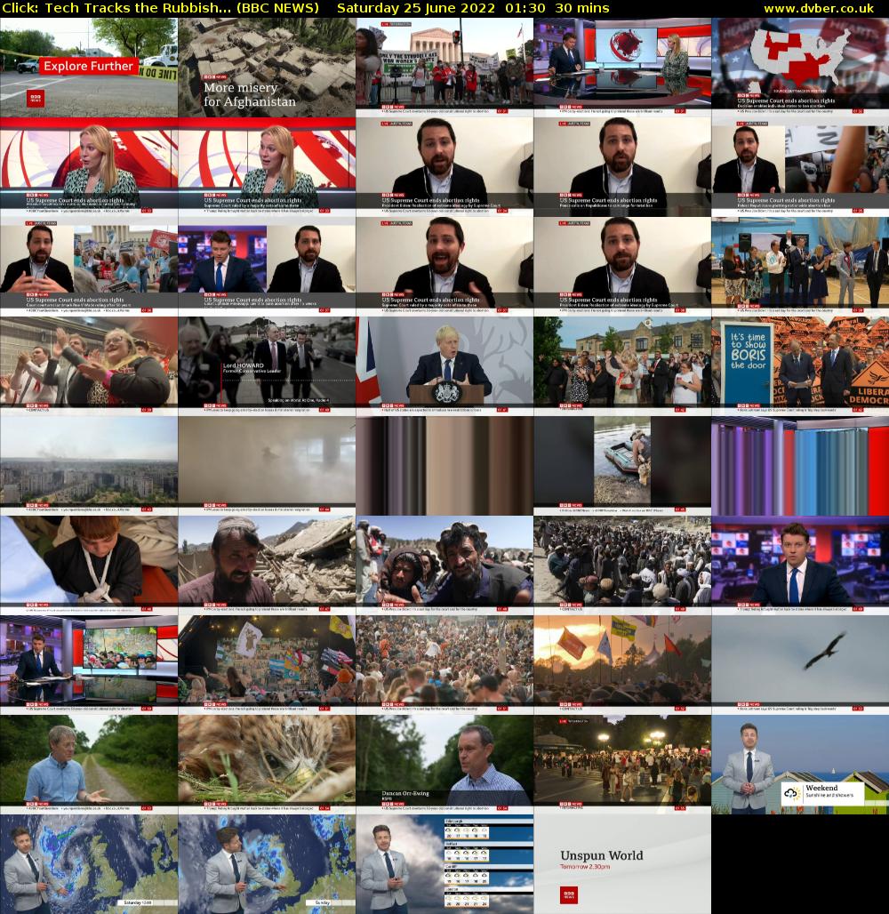 Click: Tech Tracks the Rubbish... (BBC NEWS) Saturday 25 June 2022 01:30 - 02:00