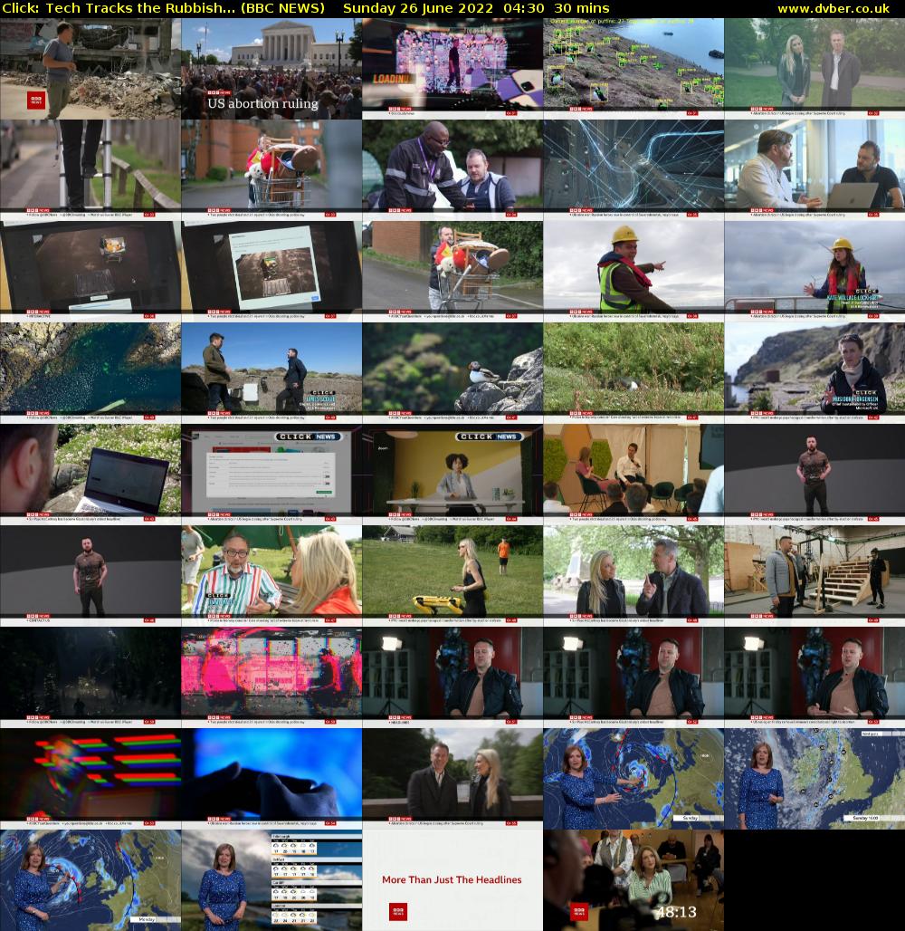 Click: Tech Tracks the Rubbish... (BBC NEWS) Sunday 26 June 2022 04:30 - 05:00