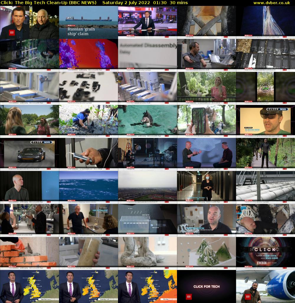 Click: The Big Tech Clean-Up (BBC NEWS) Saturday 2 July 2022 01:30 - 02:00