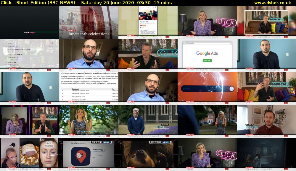 Click - Short Edition (BBC NEWS) Saturday 20 June 2020 03:30 - 03:45
