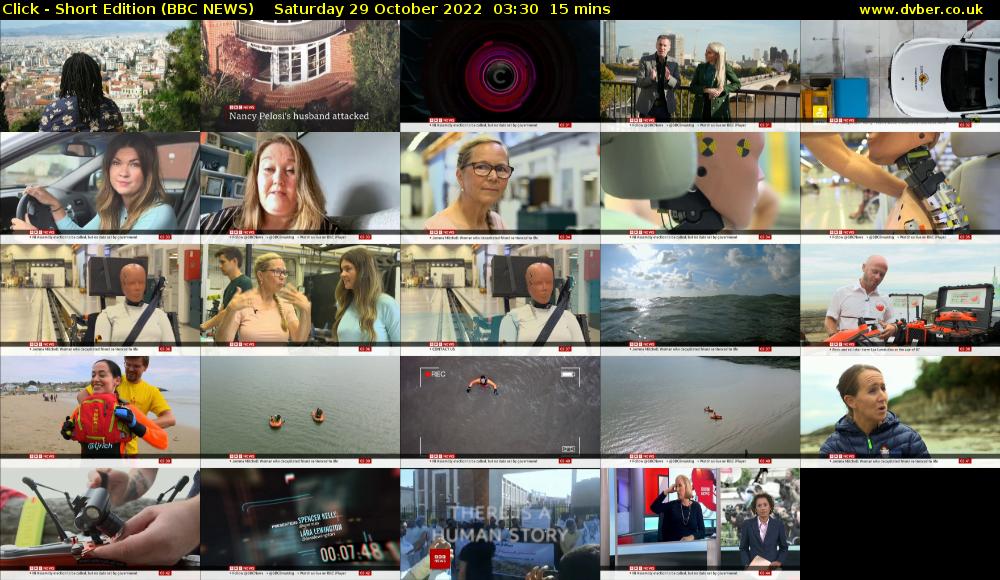 Click - Short Edition (BBC NEWS) Saturday 29 October 2022 03:30 - 03:45