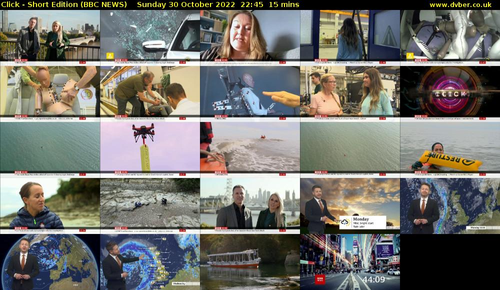 Click - Short Edition (BBC NEWS) Sunday 30 October 2022 22:45 - 23:00
