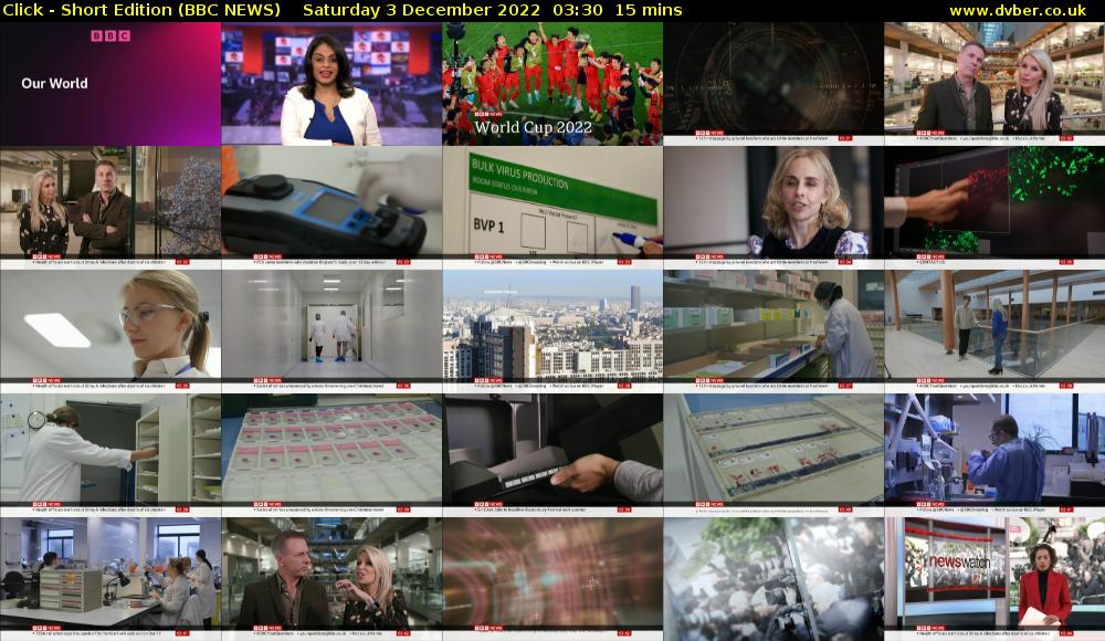 Click - Short Edition (BBC NEWS) Saturday 3 December 2022 03:30 - 03:45