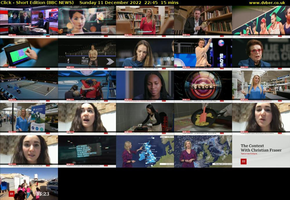 Click - Short Edition (BBC NEWS) Sunday 11 December 2022 22:45 - 23:00