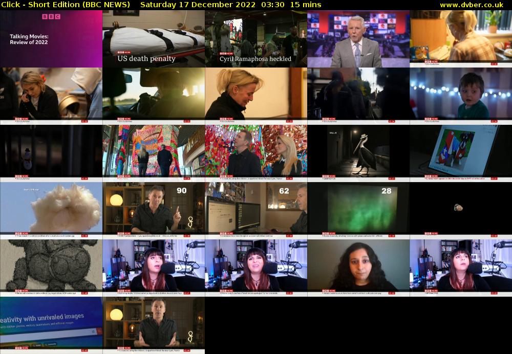 Click - Short Edition (BBC NEWS) Saturday 17 December 2022 03:30 - 03:45