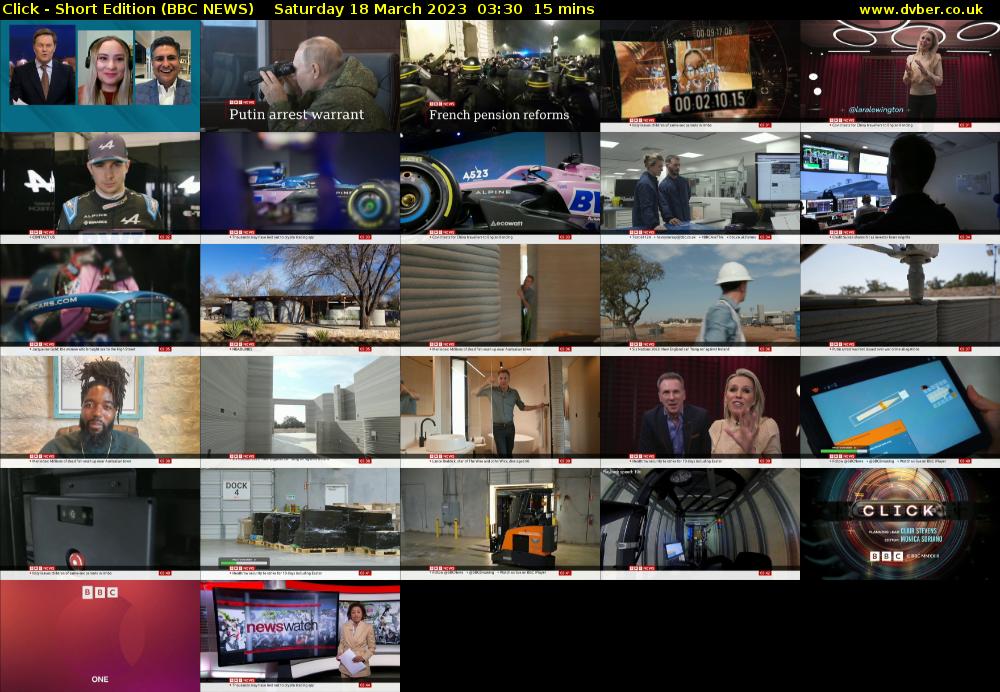 Click - Short Edition (BBC NEWS) Saturday 18 March 2023 03:30 - 03:45