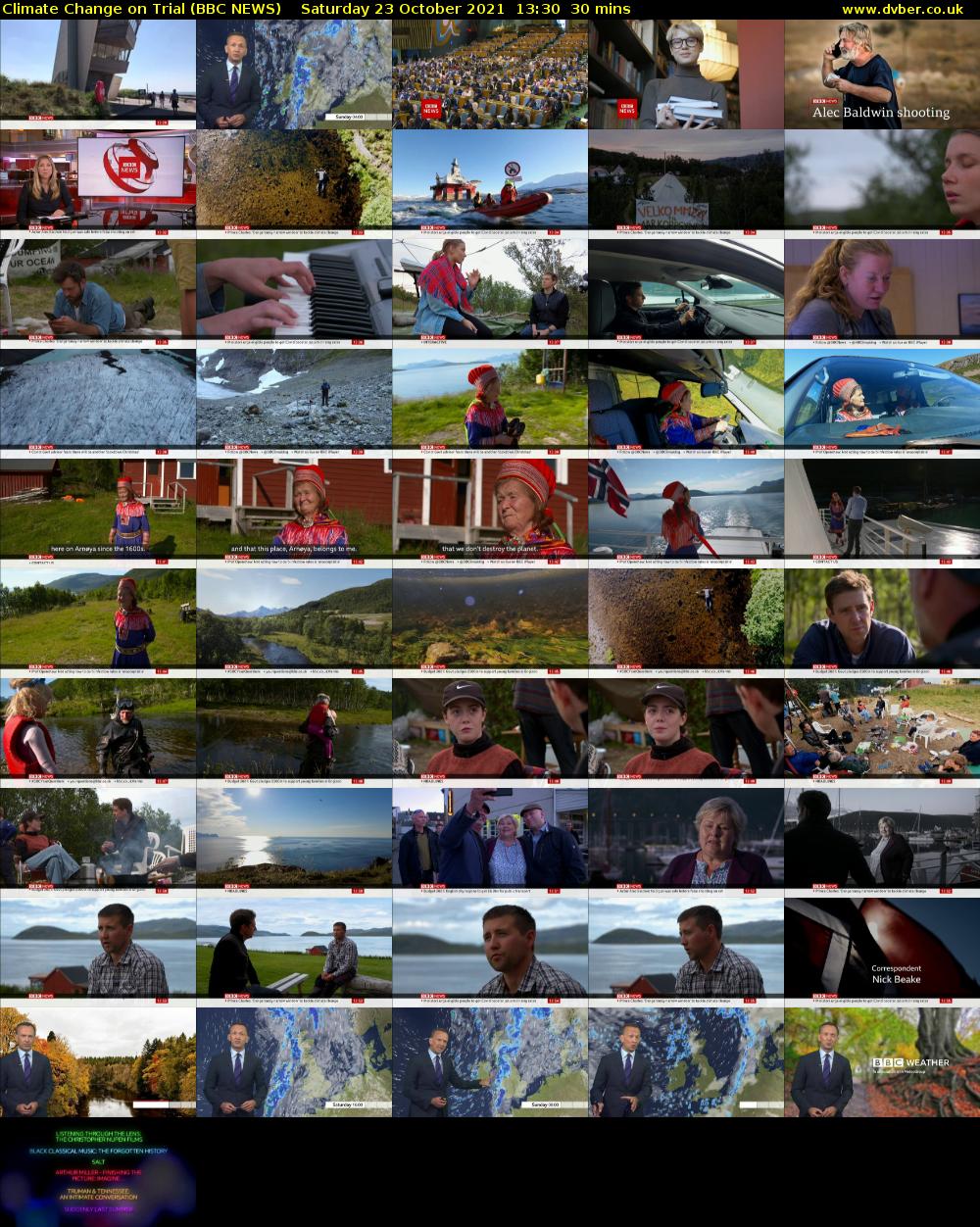 Climate Change on Trial (BBC NEWS) Saturday 23 October 2021 13:30 - 14:00
