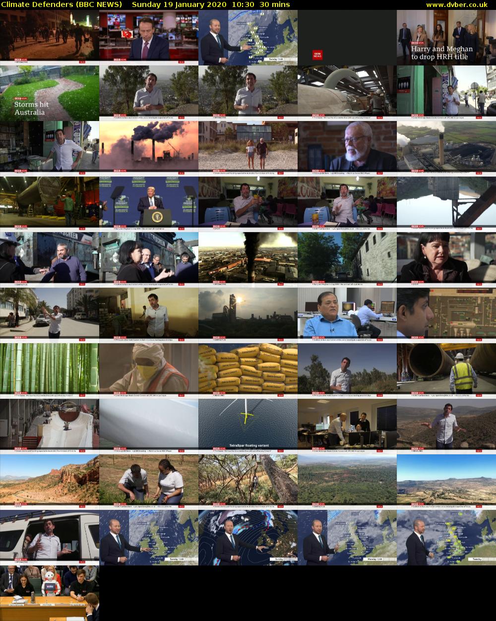 Climate Defenders (BBC NEWS) Sunday 19 January 2020 10:30 - 11:00