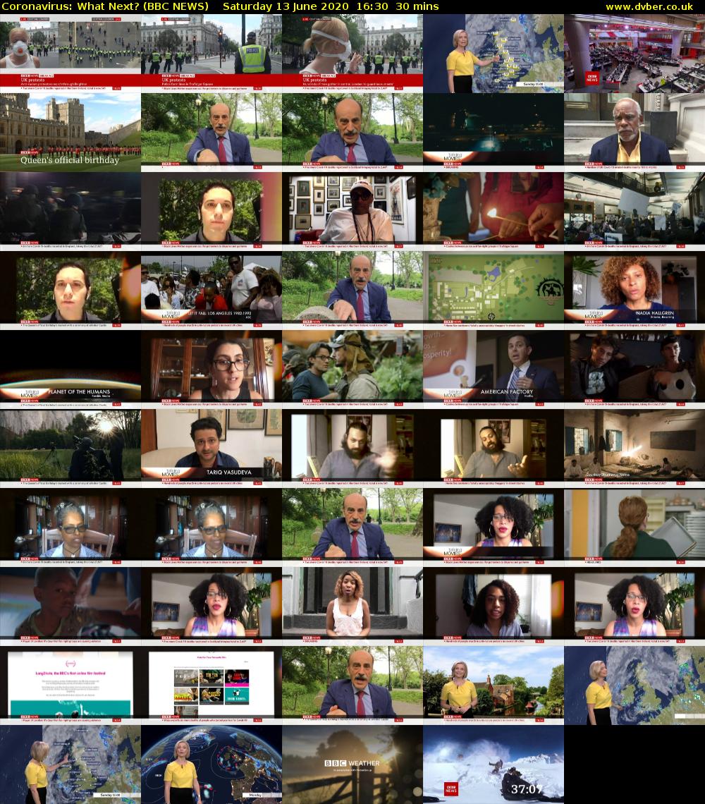 Coronavirus: What Next? (BBC NEWS) Saturday 13 June 2020 16:30 - 17:00