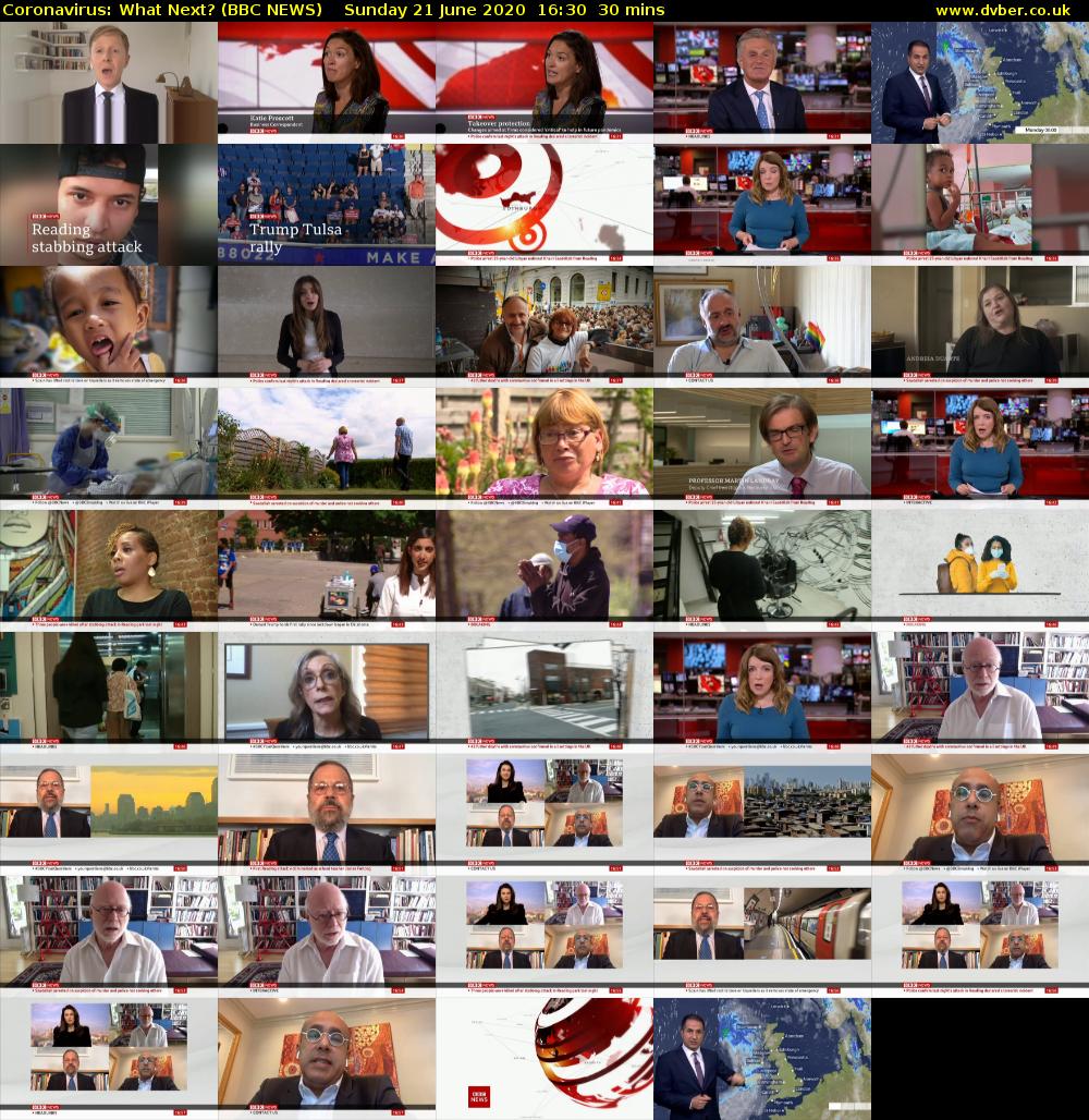Coronavirus: What Next? (BBC NEWS) Sunday 21 June 2020 16:30 - 17:00