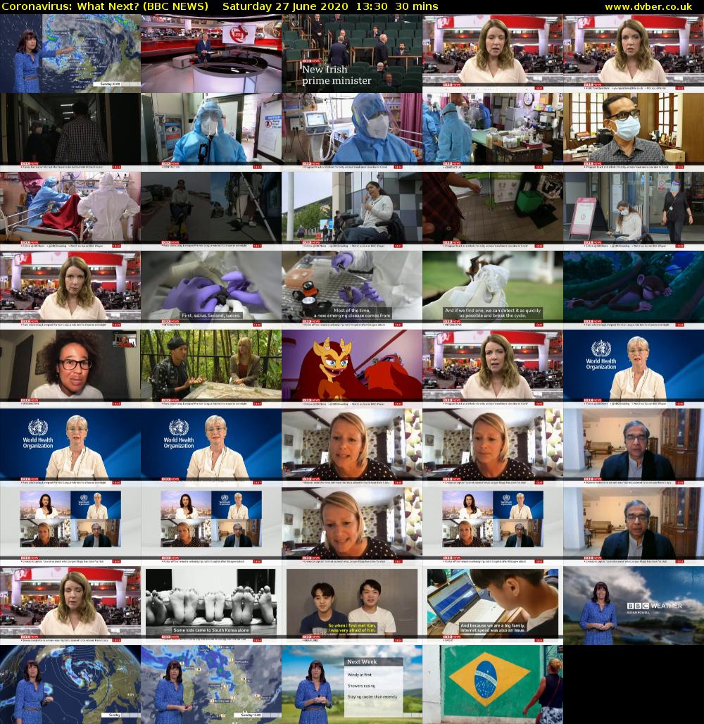 Coronavirus: What Next? (BBC NEWS) Saturday 27 June 2020 13:30 - 14:00