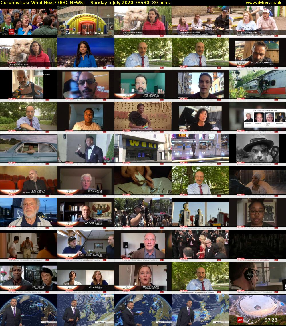 Coronavirus: What Next? (BBC NEWS) Sunday 5 July 2020 00:30 - 01:00