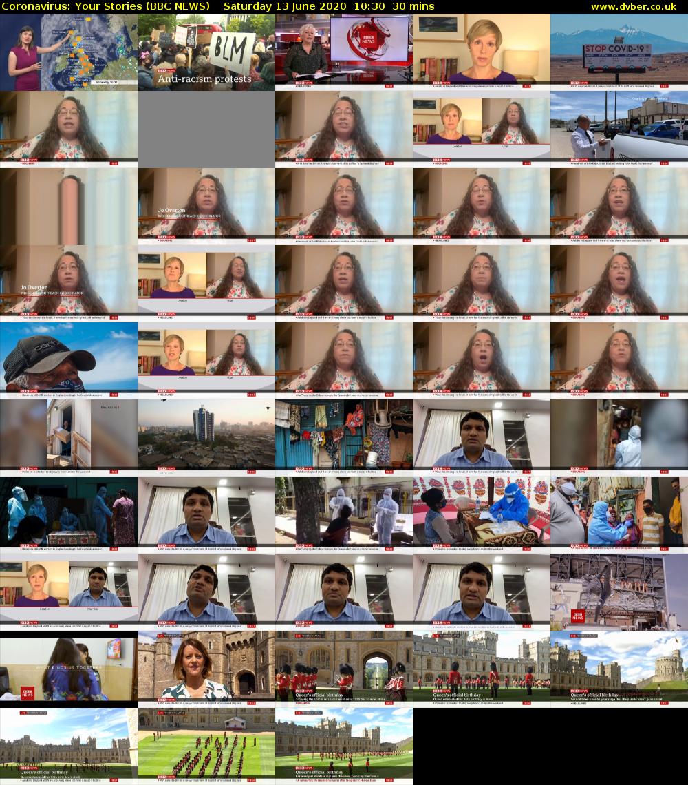 Coronavirus: Your Stories (BBC NEWS) Saturday 13 June 2020 10:30 - 11:00