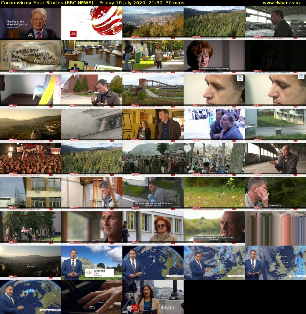 Coronavirus: Your Stories (BBC NEWS) Friday 10 July 2020 21:30 - 22:00