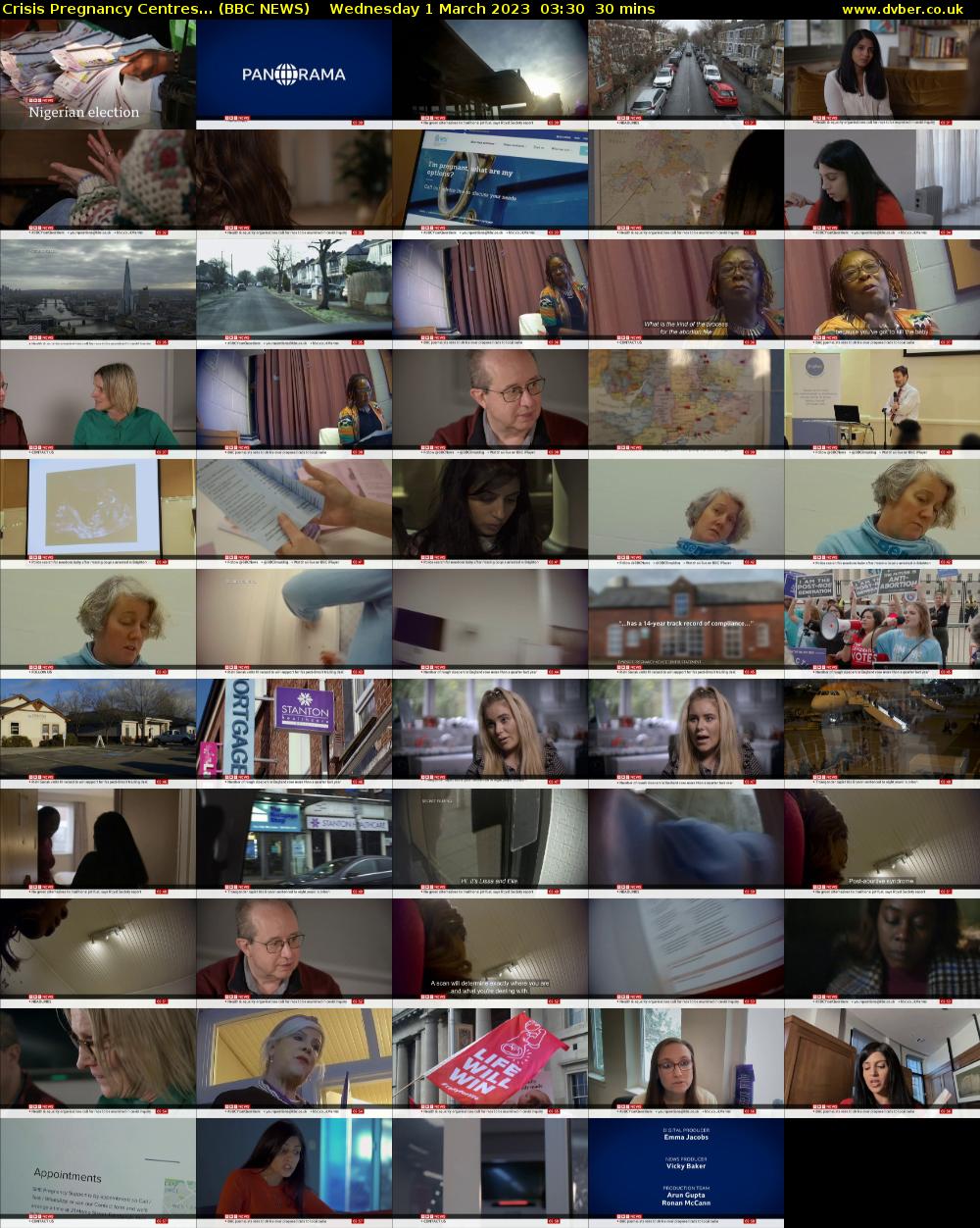 Crisis Pregnancy Centres... (BBC NEWS) Wednesday 1 March 2023 03:30 - 04:00