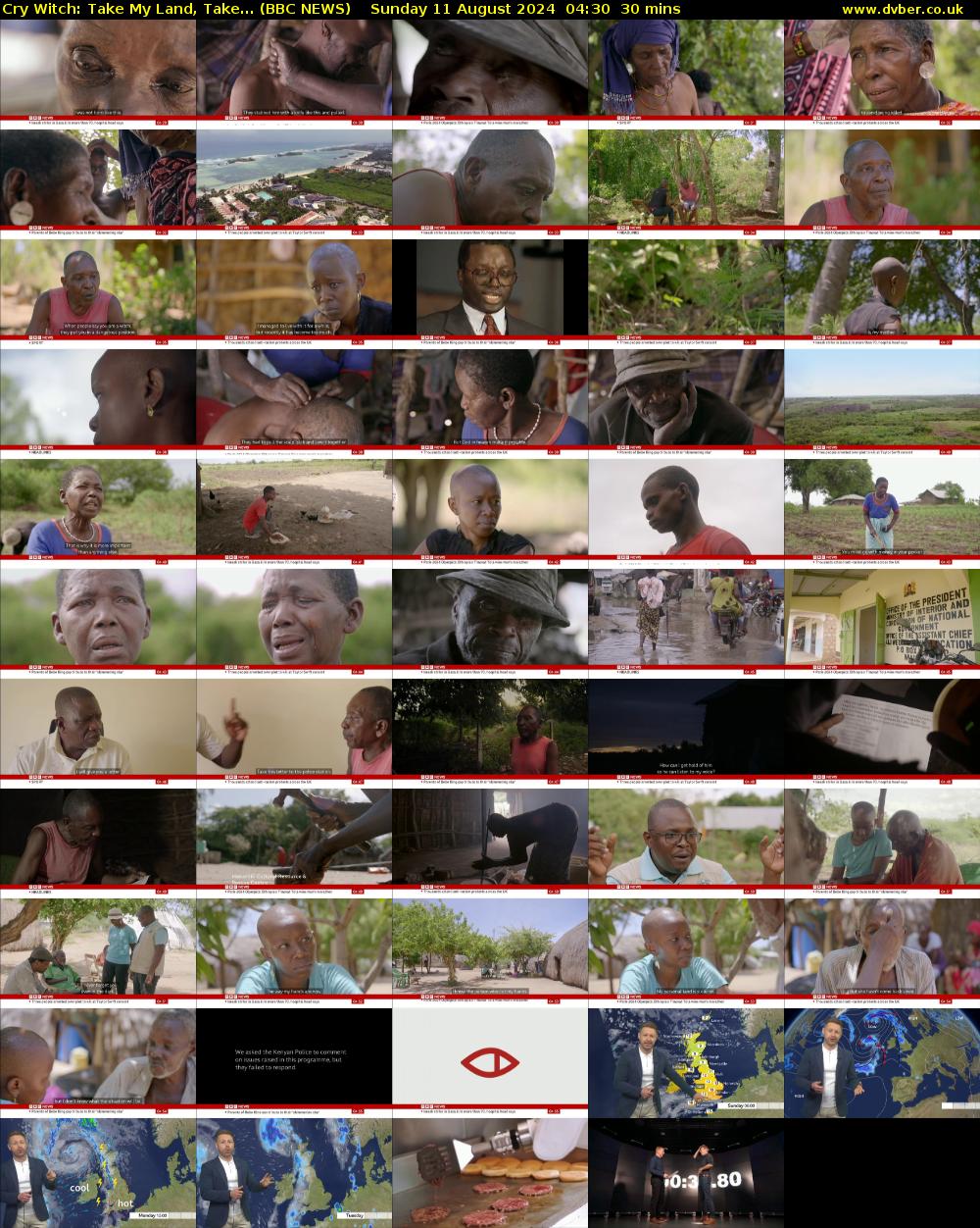 Cry Witch: Take My Land, Take... (BBC NEWS) Sunday 11 August 2024 04:30 - 05:00