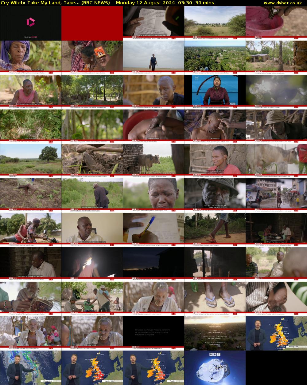 Cry Witch: Take My Land, Take... (BBC NEWS) Monday 12 August 2024 03:30 - 04:00