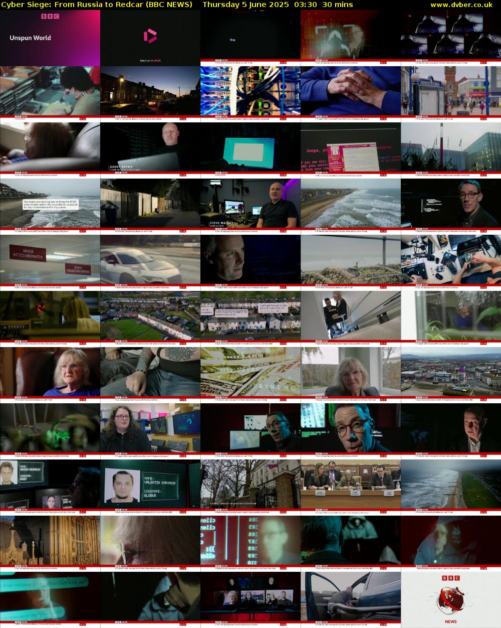 Cyber Siege: From Russia to Redcar (BBC NEWS) Thursday 5 June 2025 03:30 - 04:00