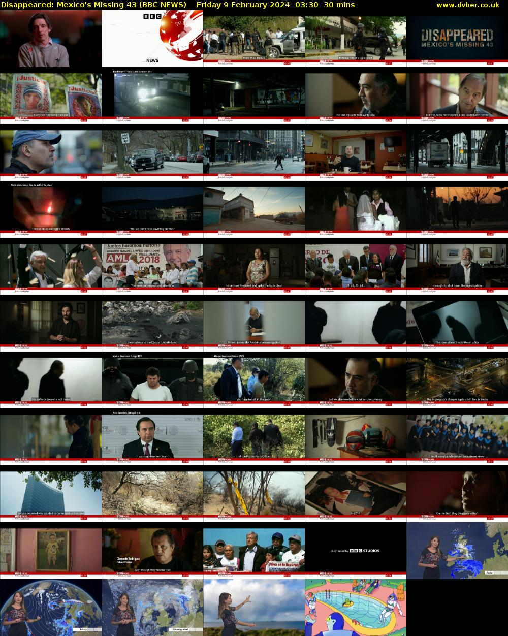 Disappeared: Mexico's Missing 43 (BBC NEWS) Friday 9 February 2024 03:30 - 04:00