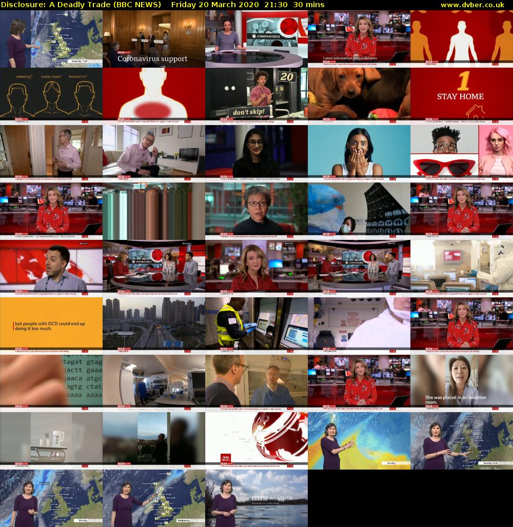 Disclosure: A Deadly Trade (BBC NEWS) Friday 20 March 2020 21:30 - 22:00