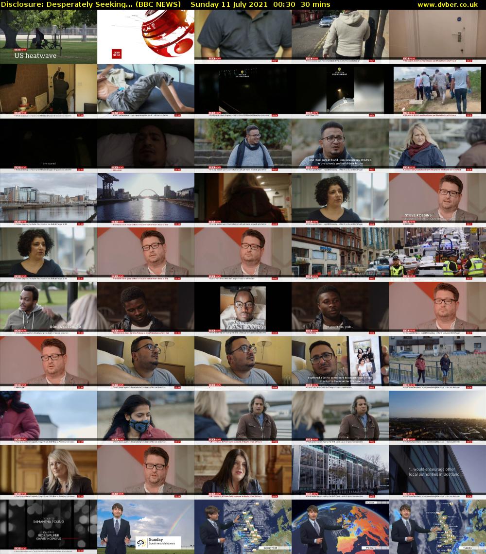 Disclosure: Desperately Seeking... (BBC NEWS) Sunday 11 July 2021 00:30 - 01:00
