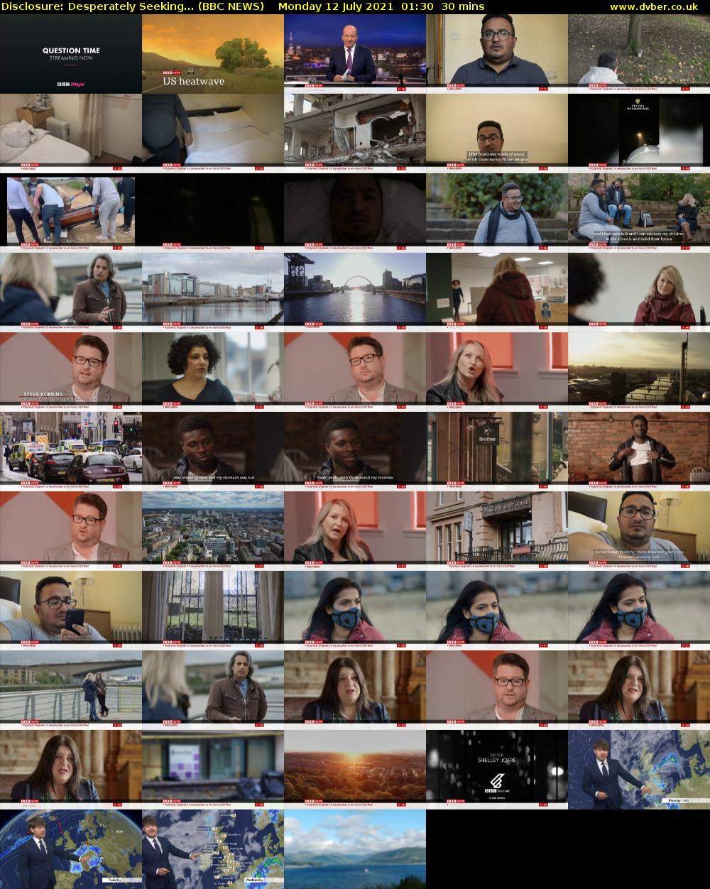 Disclosure: Desperately Seeking... (BBC NEWS) Monday 12 July 2021 01:30 - 02:00