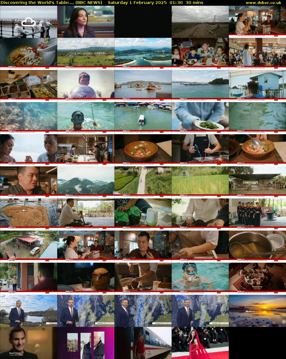 Discovering the World's Table:... (BBC NEWS) Saturday 1 February 2025 01:30 - 02:00