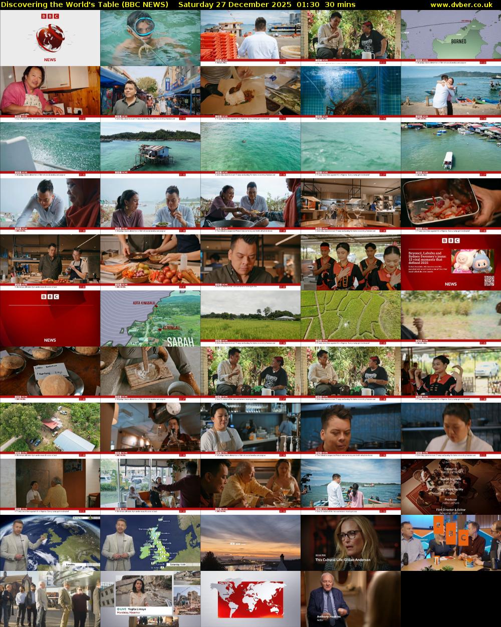 Discovering the World's Table (BBC NEWS) Saturday 27 December 2025 01:30 - 02:00