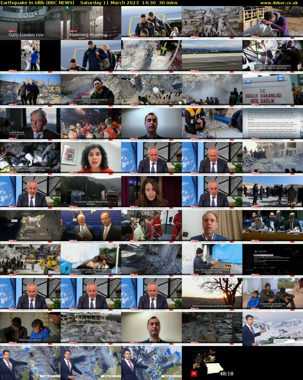 Earthquake in Idlib (BBC NEWS) Saturday 11 March 2023 14:30 - 15:00