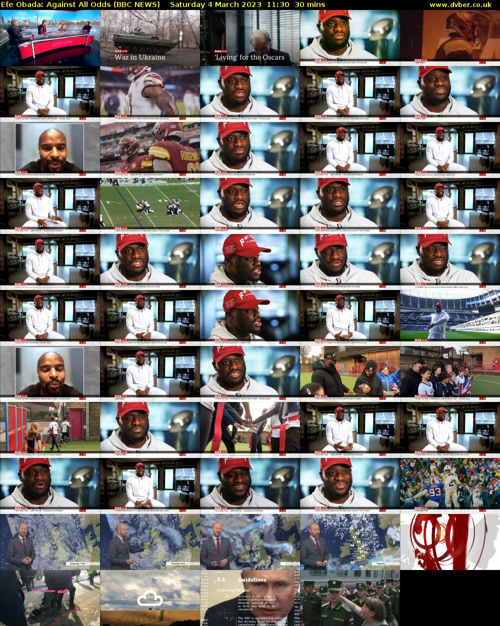 Efe Obada: Against All Odds (BBC NEWS) Saturday 4 March 2023 11:30 - 12:00
