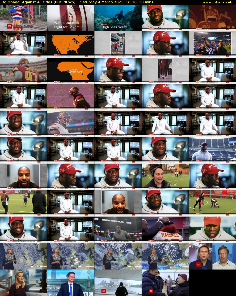 Efe Obada: Against All Odds (BBC NEWS) Saturday 4 March 2023 16:30 - 17:00