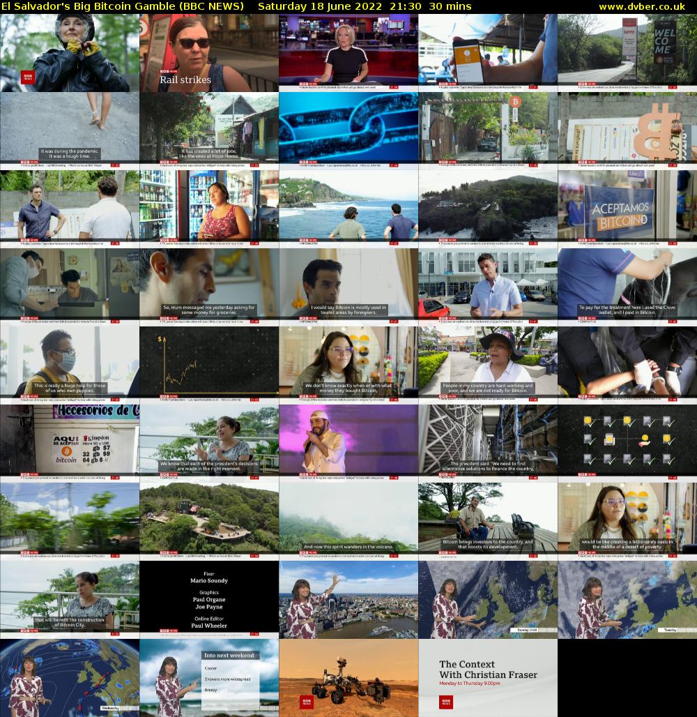 El Salvador's Big Bitcoin Gamble (BBC NEWS) Saturday 18 June 2022 21:30 - 22:00