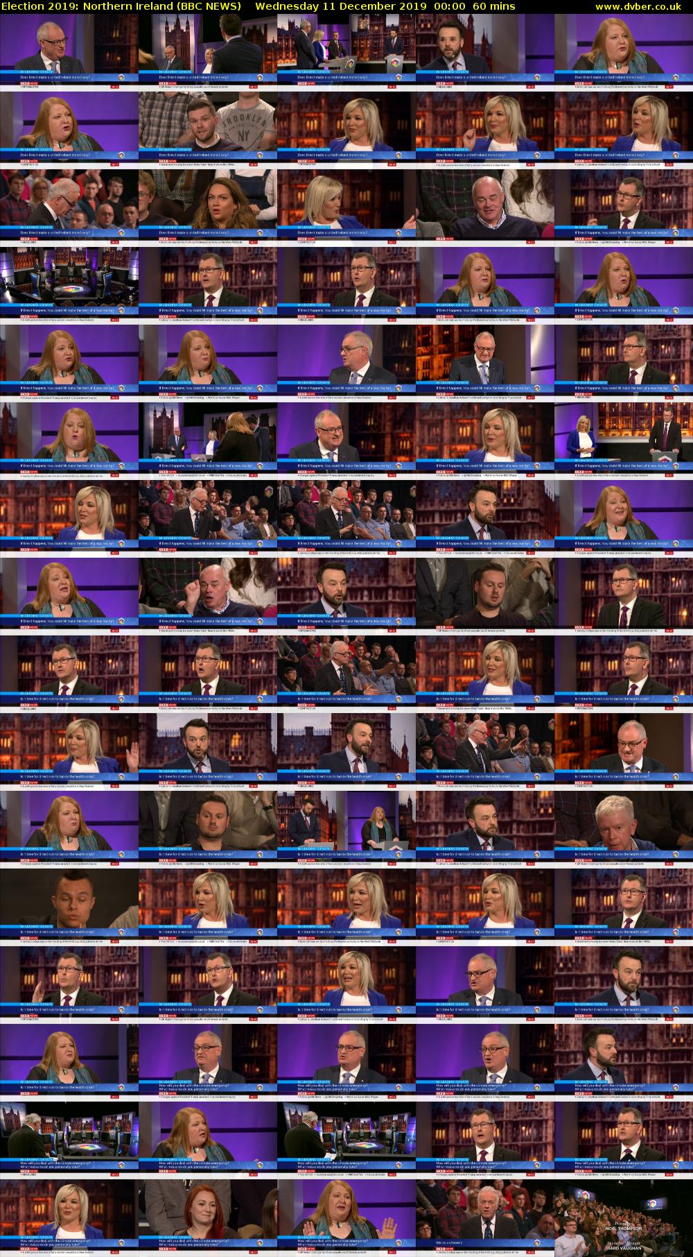 Election 2019: Northern Ireland (BBC NEWS) Wednesday 11 December 2019 00:00 - 01:00