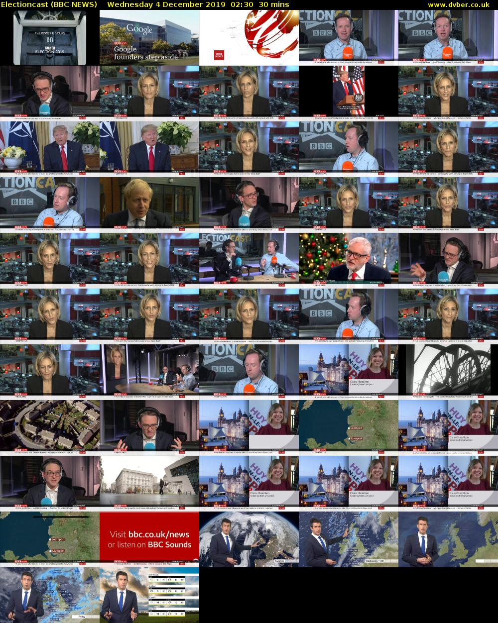 Electioncast (BBC NEWS) Wednesday 4 December 2019 02:30 - 03:00
