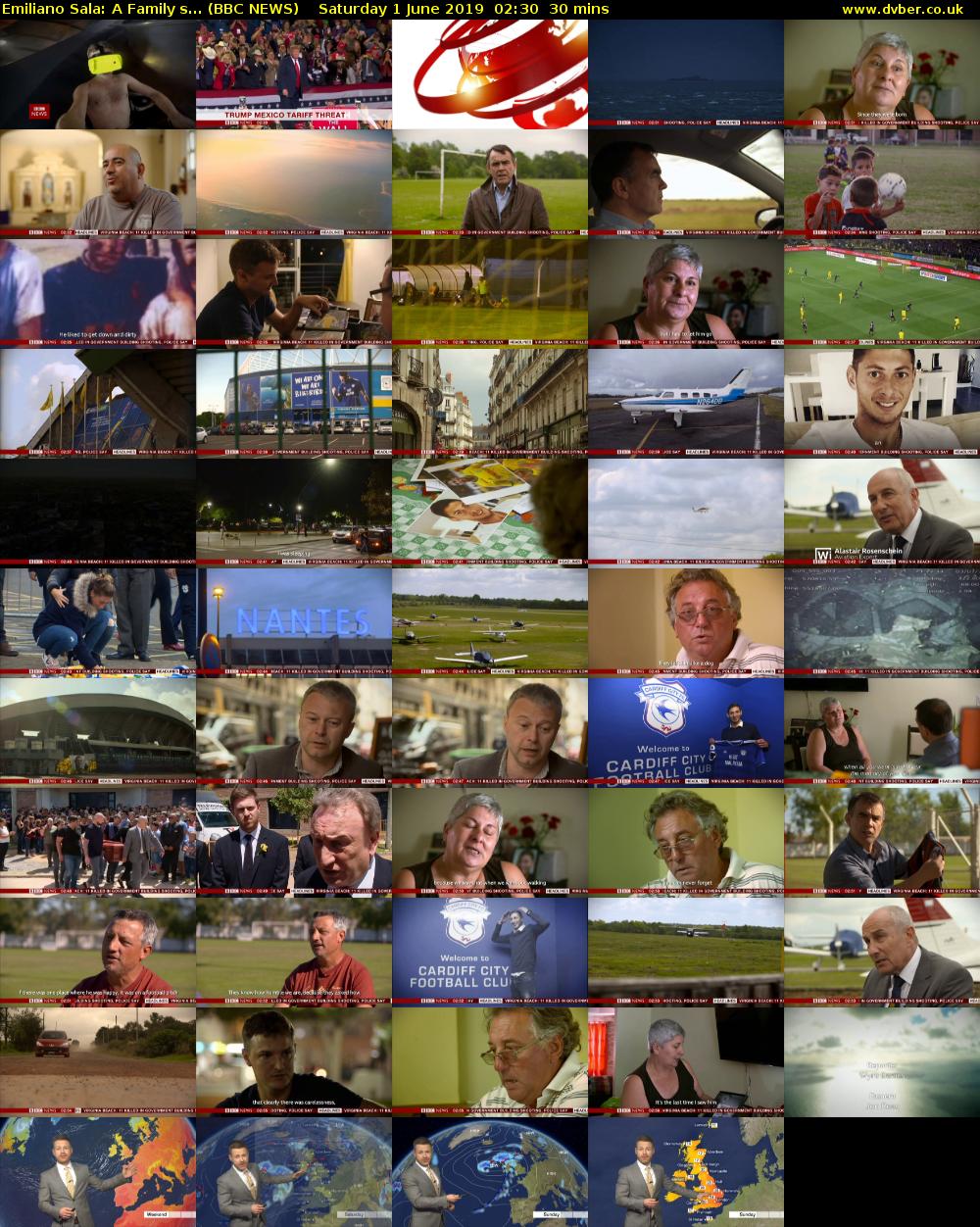 Emiliano Sala: A Familys... (BBC NEWS) Saturday 1 June 2019 02:30 - 03:00