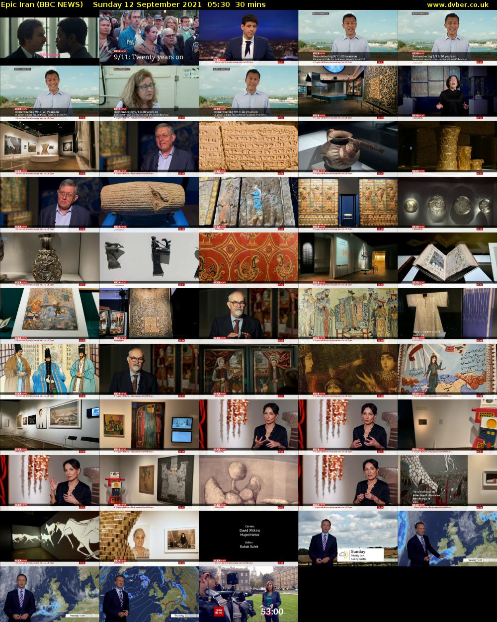 Epic Iran (BBC NEWS) Sunday 12 September 2021 05:30 - 06:00