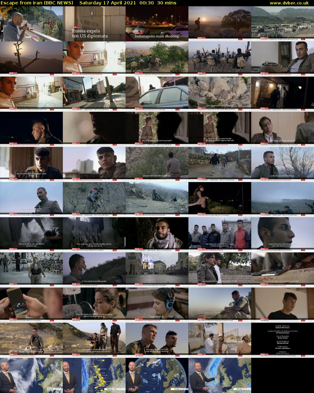 Escape from Iran (BBC NEWS) Saturday 17 April 2021 00:30 - 01:00