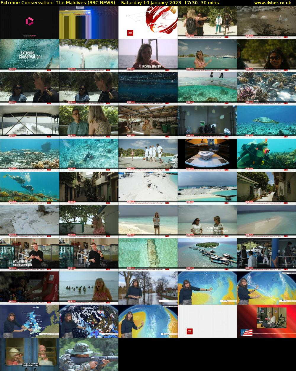 Extreme Conservation: The Maldives (BBC NEWS) Saturday 14 January 2023 17:30 - 18:00